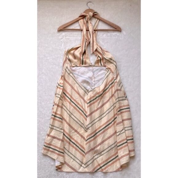 NWOT Zara Blogger’s Favorite Striped Linen Blend Wrap Halter Mini Dress, XXL - Picture 15 of 16